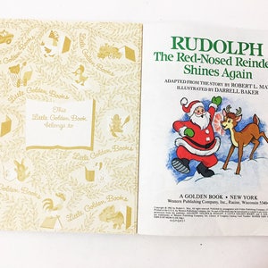 Rudolph the Red-nosed Reindeer Shines Again Vintage Little Golden Book ...