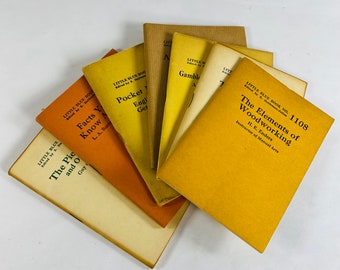 1920's Little Blue Booklets Elements of Wood Working, Piece of String, Crime at Red Inn, Gambler Crooked Tricks, Artist Wife Haldeman-Julius