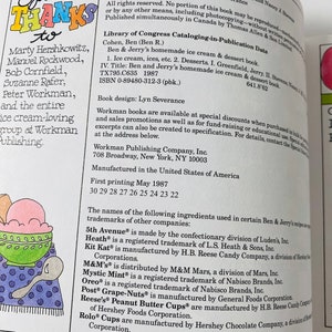 Ben & Jerry's FIRST EDITION vintage Homemade ice cream dessert Cookbook paperback Recipes circa 1987 image 6