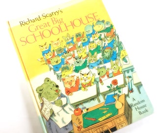 1969 Great Big Schoolhouse by Richard Scarry FIRST EDITION Vintage children's book Big Little Golden Book Deluxe Giant. Easter Basket gift