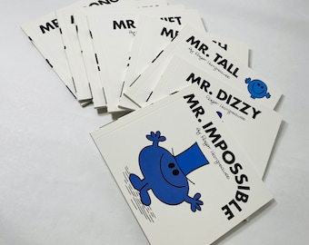 Mr. Lazy Mr Men vintage paperback books by Roger Hargreaves circa 1990 Children&#39;s books. Christmas stocking stuffer Impossible Dizzy Tall