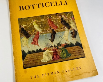 Botticelli vintage Fine Art Pitman Gallery book home decor with GORGEOUS color plates.  Vibrant Mars and Venus, Portrait of a Youth 1968