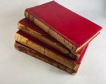 1924 Mark Twain Prince and the Pauper vintage book Samuel Clemens Harriet Shelley Sketches small red leather home bookshelf decor antique