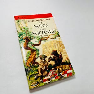 1966 Wind in the Willows Vintage paperback book by Kenneth Grahame illustrated by Ernest H Shepard. Children&#39;s bookshelf decor. Airmont