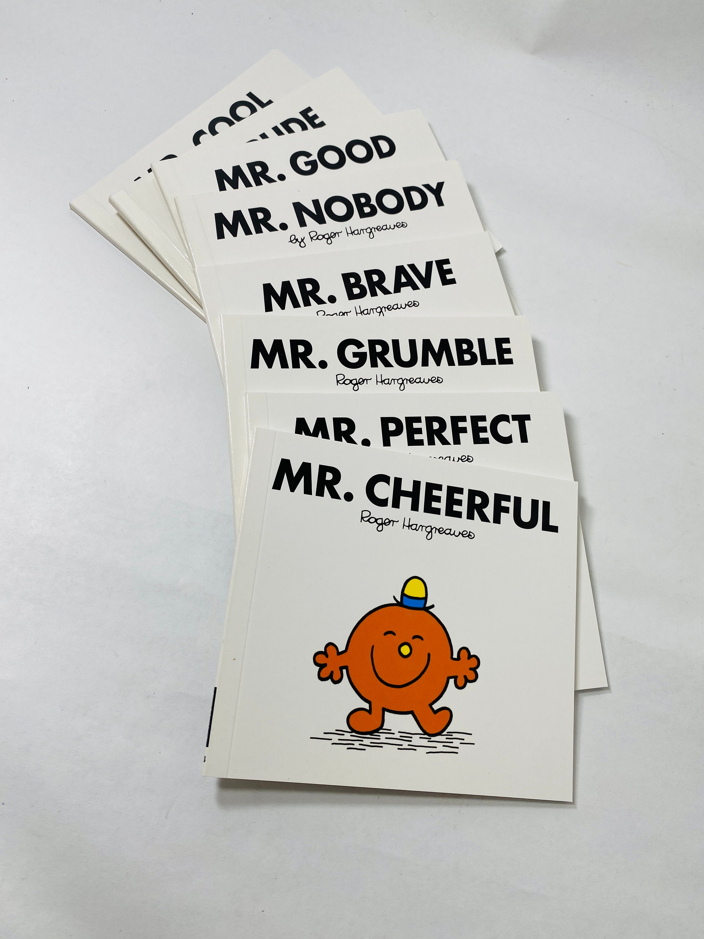 Mr. Lazy Mr Men Vintage Paperback Books by Roger Hargreaves Circa 1990  Children's Books. Christmas Stocking Stuffer Cheerful Perfect Brave 