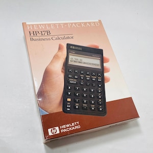 Vintage Hewlett Packard HP 17B Business Calculator with Sleeve Cover Bundle in original box Computer software tech accessory OEM