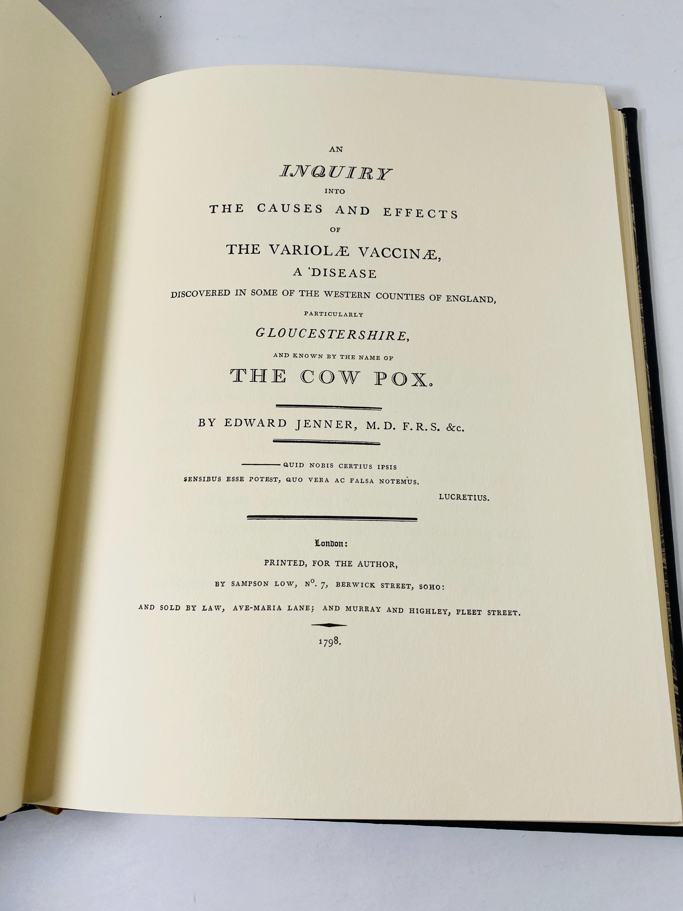Smallpox Variola Vaccine Vintage Book GORGEOUS Rich Black Leather Cover ...