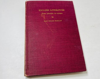 English Literature from Dryden to Burns Vintage book by Alan Dugald Mckillop circa 1948 Rice Institute guide to America's literary culture