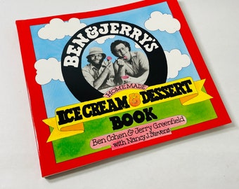 Ben & Jerry's FIRST EDITION vintage Homemade ice cream dessert Cookbook paperback Recipes circa 1987