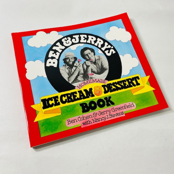 Ben & Jerry's FIRST EDITION vintage Homemade ice cream dessert Cookbook paperback Recipes circa 1987