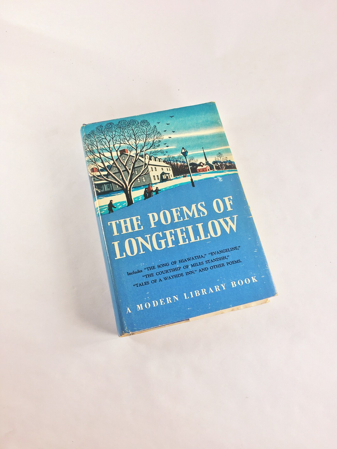 1950 Henry Wadsworth Longfellow Modern Library Book of Poetry Evangeline Blue Home Office