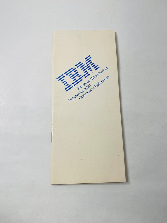 ポケット IBM Vintage Typewriter Operator Booklet 6781 Personal Wheelwriter