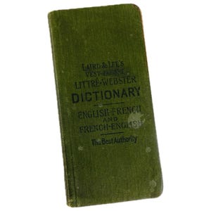 1920 Laird & Lee English French vintage dictionary small miniature antique best pocket book by Max Maury