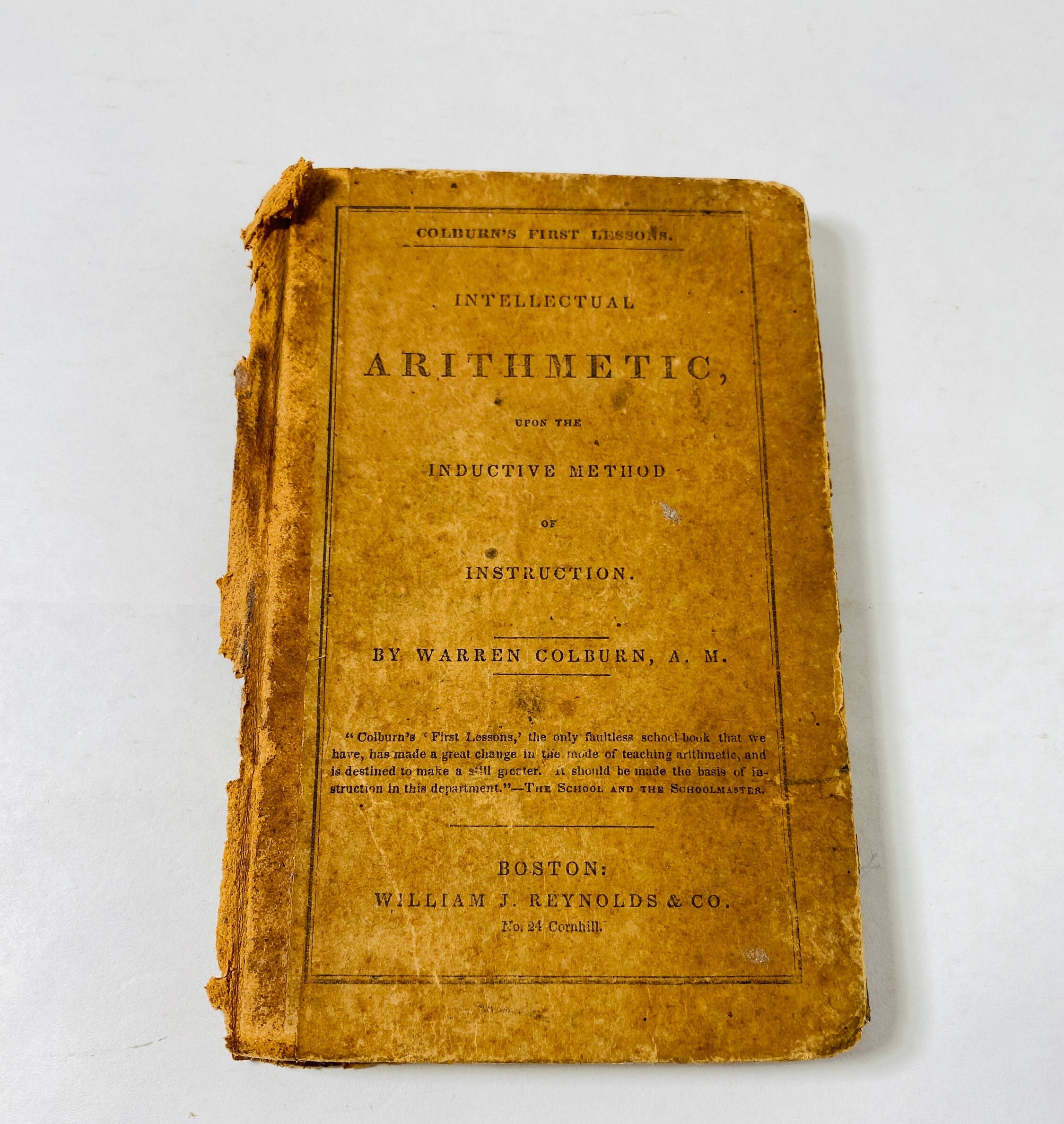 1849 Mathematics RARE Pre Civil War Arithmetic Textbook Inductive