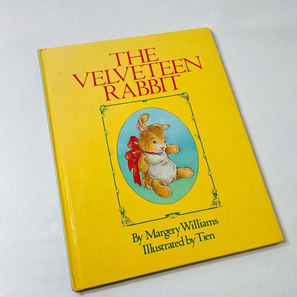 Velveteen Rabbit LARGE vintage children's book by Margery Williams circa 1985 bunny gift Nursery home bookshelf decor Christmas stocking