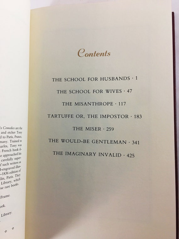 Moliere Comedies Vintage Brown Leather Book Embellished In Etsy