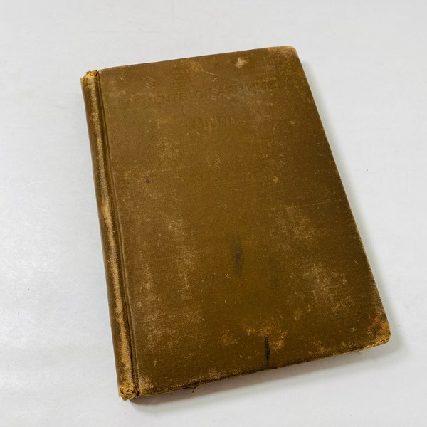 1893 William Milne antique Mathematics juvenile Arithmetic Textbook. United States vintage school book. Gold embossed Brown POOR Condition