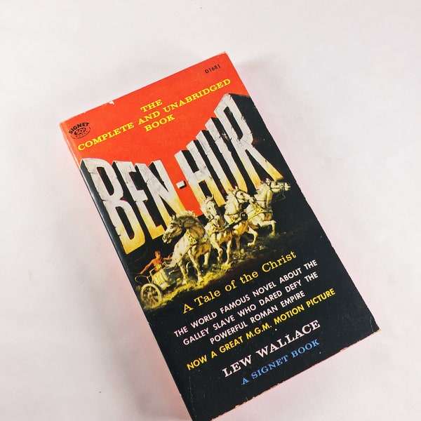 Ben Hur by Lew Wallace. Vintage paperback book circa 1960 Tale of the Christ. Charlton Heston Signet New American Library