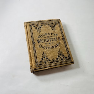 1914 Hurst&#39;s Webster&#39;s Pocket Dictionary 110 year old vintage antique practical dictionary small miniature book POOR Condition