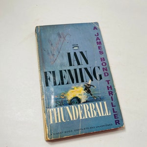 James Bond vintage paperback book Thunderball by Ian Fleming circa 1964 Signet EARLY printing