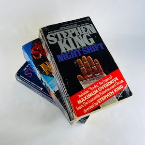 Stephen King Needful Things Night Shift and Danse Macabre vintage paperback book Signet Printing
