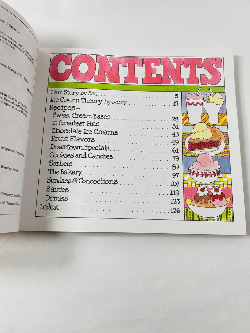 Ben & Jerry's FIRST EDITION vintage dessert crème glacée maison livre de recettes livre de poche recettes vers 1987 image 7