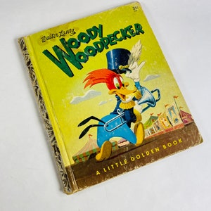 1952 Woody Woodpecker tritt dem Zirkus bei. Warner Brothers Kleines Goldenes Buch.  Walter Lantz.  Erste Ausgabe Kinderbuch.  Goldene Presse