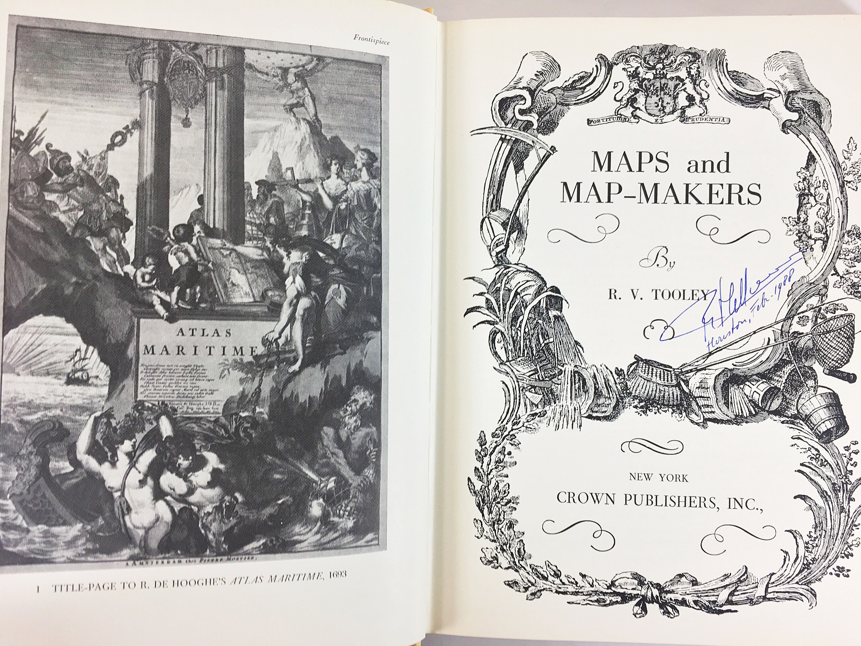 SIGNED Maps and Map-makers by RV Tooley. Magnificently