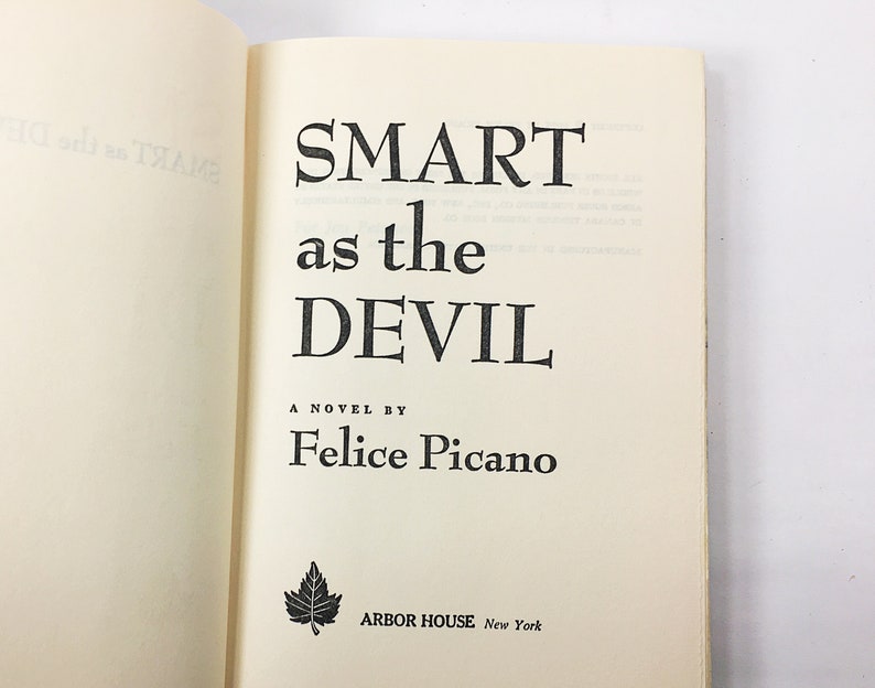 Smart As the Devil vintage book by Felice Picano circa 1975 about a boy who may be possessed and a very modern psychologist. image 8