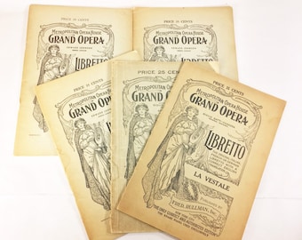 1910 Metropolitan Grand Opera House New York City, NY OFFICIAL libretto program booklets Marouf Aida Man Without a Country Mignon