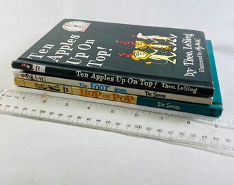 1960s Dr Seuss Vintage Beginner I Can Read Books Hop on Pop, Ten