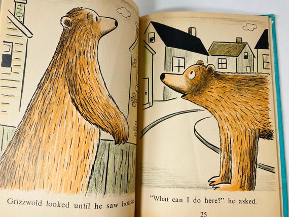 1963 Grizzwold the Bear by Syd Hoff Vintage Children's I Can Read