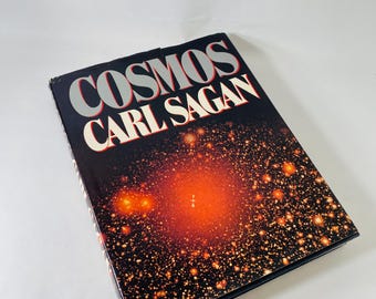 Cosmos First edition vintage book by Carl Sagan circa 1980 Astronomy, cosmology, astrophysicist, astrobiology, science popularizer. Gift