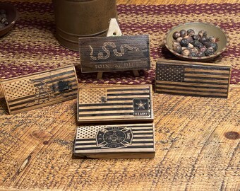 Whiskey Barrel Desk Flags