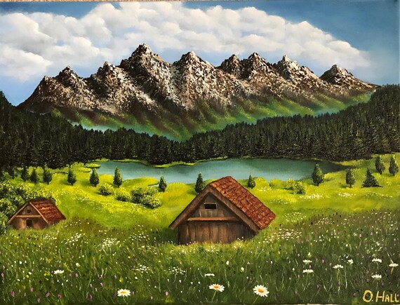 Summer In The Mountain Valley 18x24 Original Oil Painting Etsy