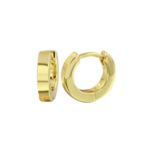 14 kt Gold Vermeil over Solid Sterling Silver Huggie Hoop Earrings