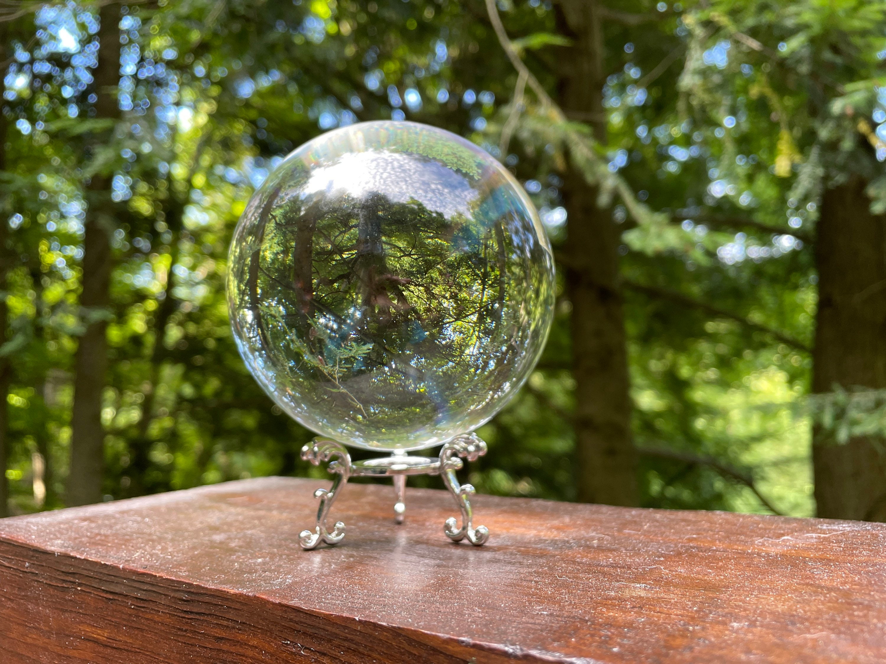 80mm Large Black Crystal Ball, Gothic Decor, Scrying Glass Ball, 3.15 Inch  