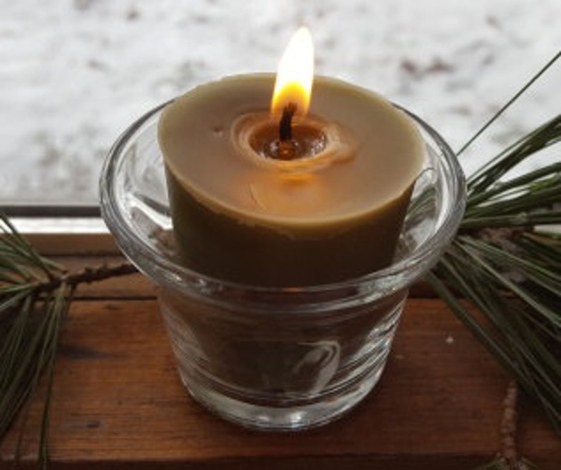 Real Bayberry Candle for good luck 12 hour votive made from Etsy