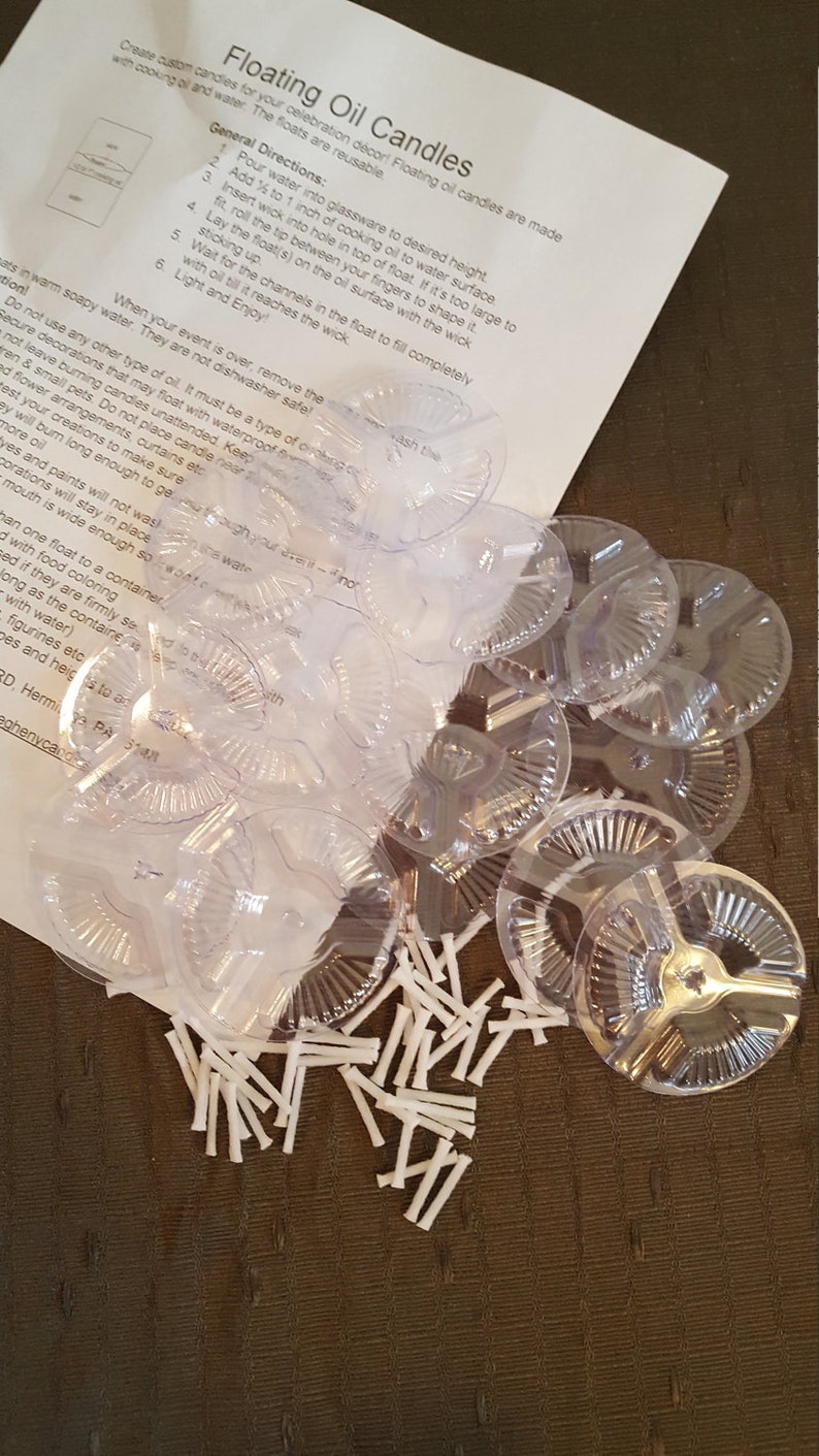 Plastic Floating Oil Candles Water Candles Floating Wicks Etsy