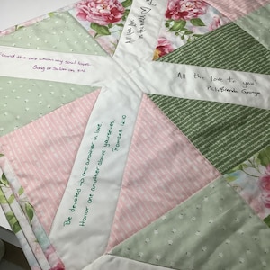 Throw Size Signature Memory Quilt: Personalized Keepsake Gift