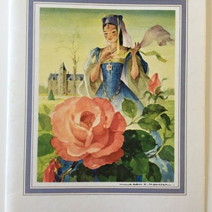 Vintage print from  French Line menu fof the &quot;France&quot; Ship