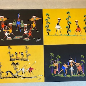 Vibrant African Art: Tribal Watercolor Gouache