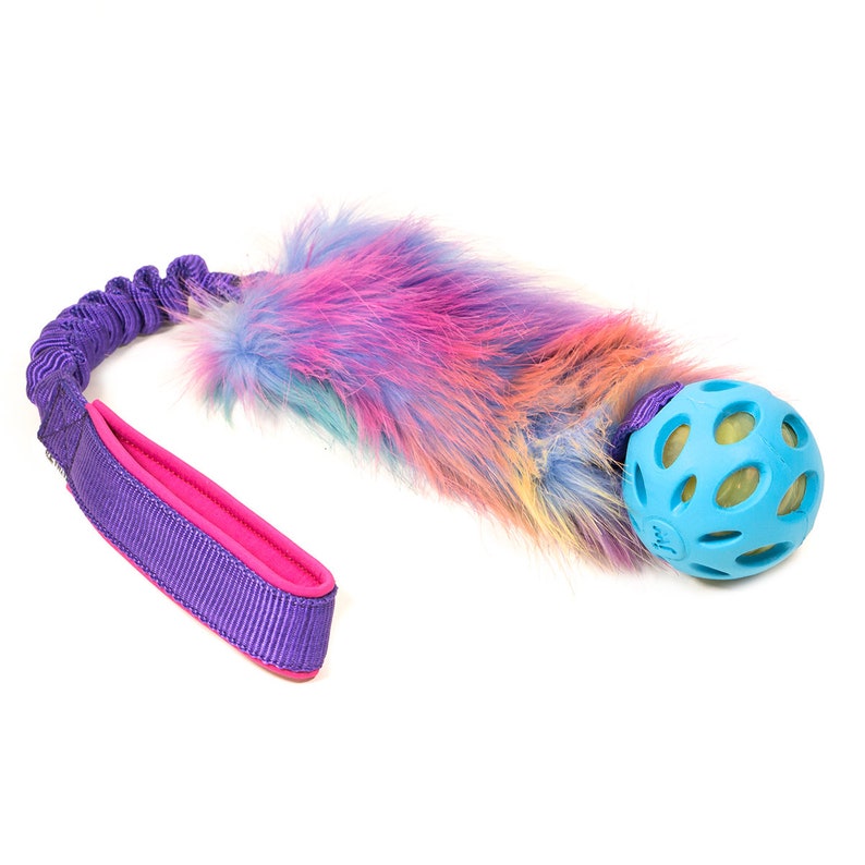 MEDIUM Faux Fur Tug Dog Toy with Flexible Handle and JW Pet Etsy