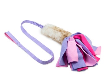 Elastico in pelle di pecora MEDIO su fettuccia lunga con strisce di pile
