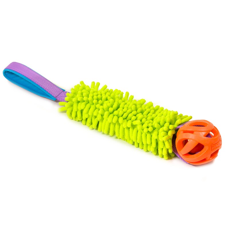 DOG TOY Breathe Right Ball MEDIUM Tug Dog Toy Microfiber with Chuckit Dog toy chenille Dog tug toy Durable dog toy