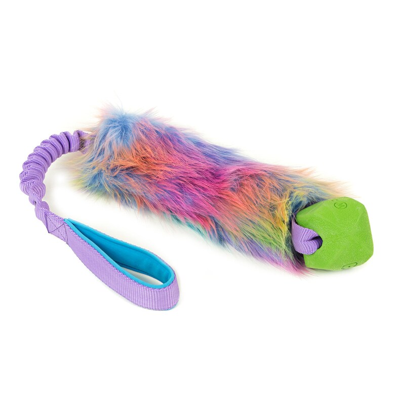 LARGE Faux Fur Tug Dog Toy with Flexible Handle and Chuckit Etsy