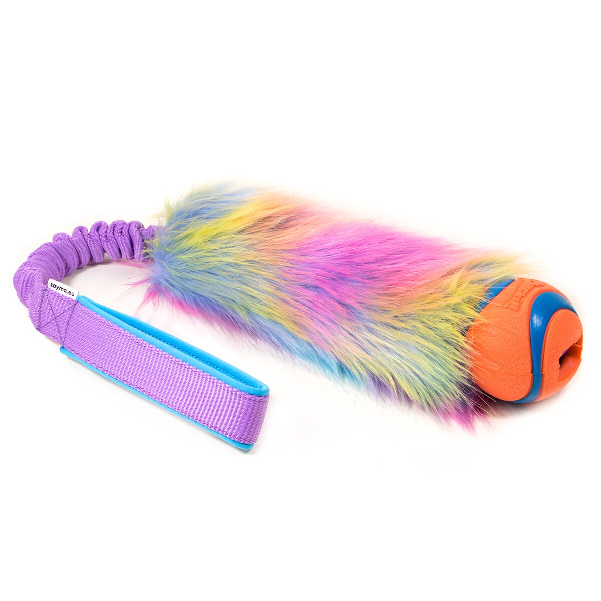 LARGE Faux Fur Tug Dog Toy with Flexible Handle and Chuckit Etsy