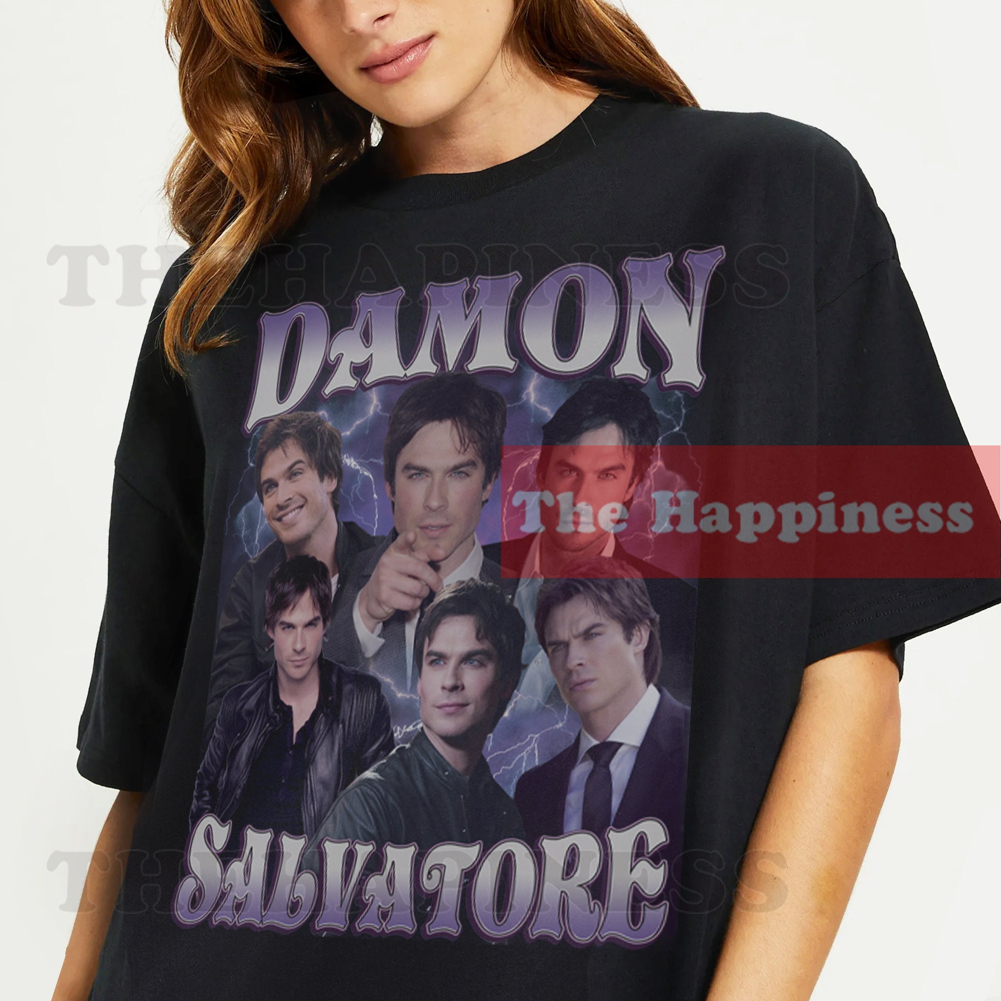 Discover Damon Salvatore shirt Vintage team damon T-Shirt Vintage 90s Grapic Tee