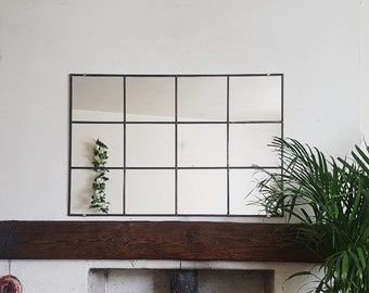 Industrial leaded Mirror handmade by Catfish Glass 3ftx2ft 91x61cm. Lightweight 5kg