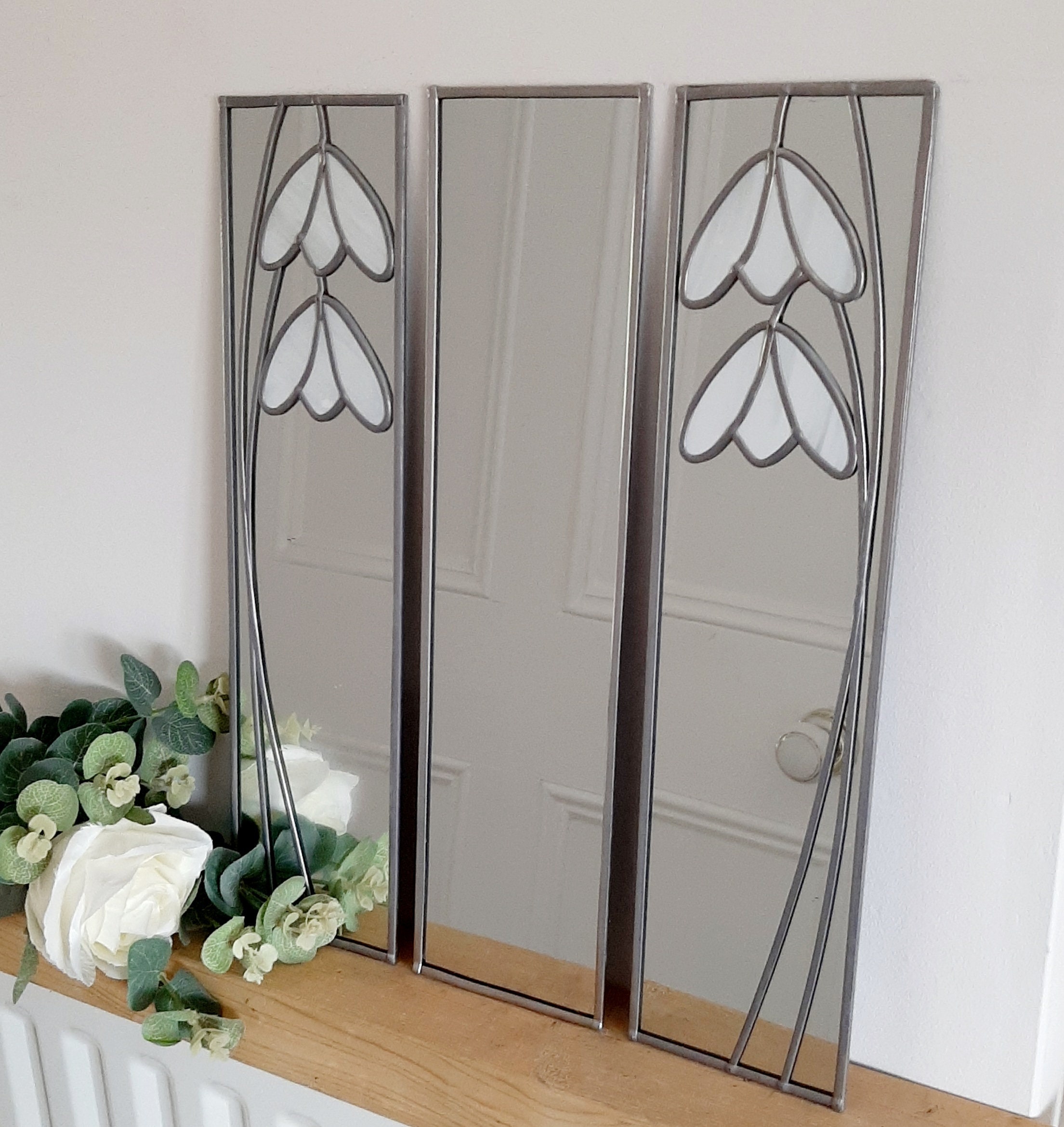 Simple 61x15.5cm Lead Framed Catfish Glass Mirror Ideal to Etsy UK